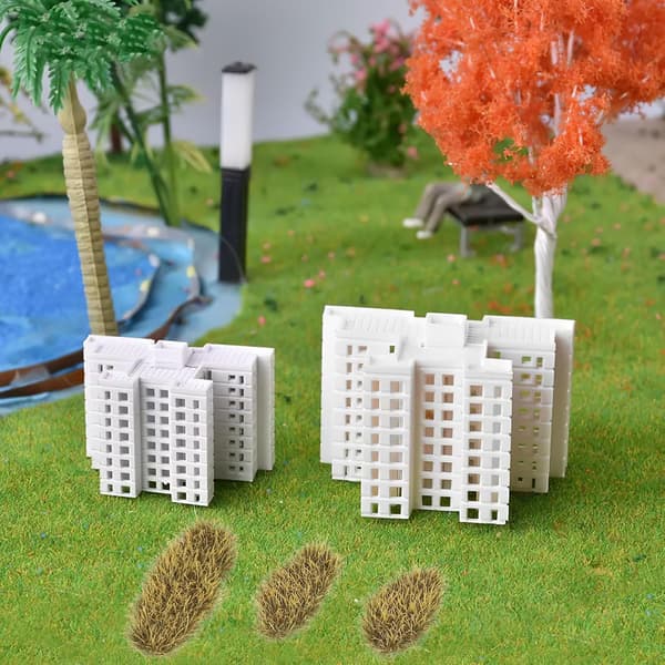 25 gresstuster modell for miniatyrer og arkitekturtrær, harpiksmateriale