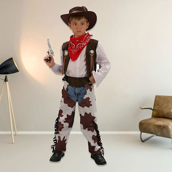 Guttekostyme Cowboysett Rollespill Chaps Antrekk Hatt L