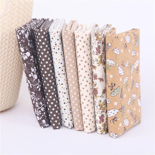 28 stk. Patchwork Bomuldsstofpakke til håndlavet DIY-tilbehør, kaffe- og sorte farver