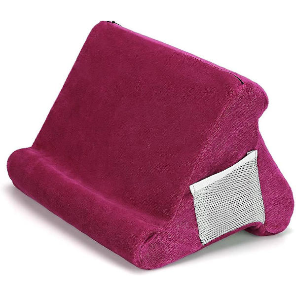 Foldbar Tablet Blød Pude Telefon Pudeholder Bogreol Læse Støtte Pude Til Seng, Bil Burgundy