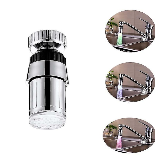 LED Vattenkran Ljus Temperatursensitiv Kran Med 3 Färgförändringar För Kök Badrum (st-silver)