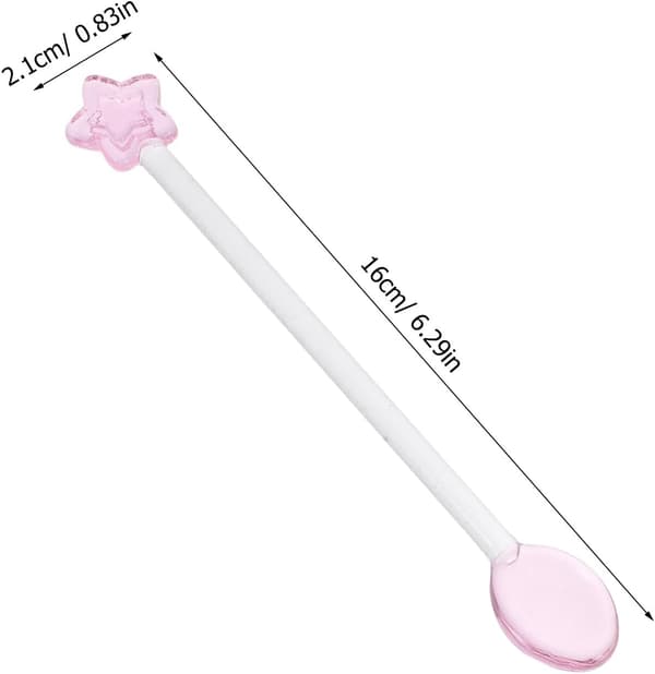3 st kafferörare sked stjärnformade glasrörare 14 cm