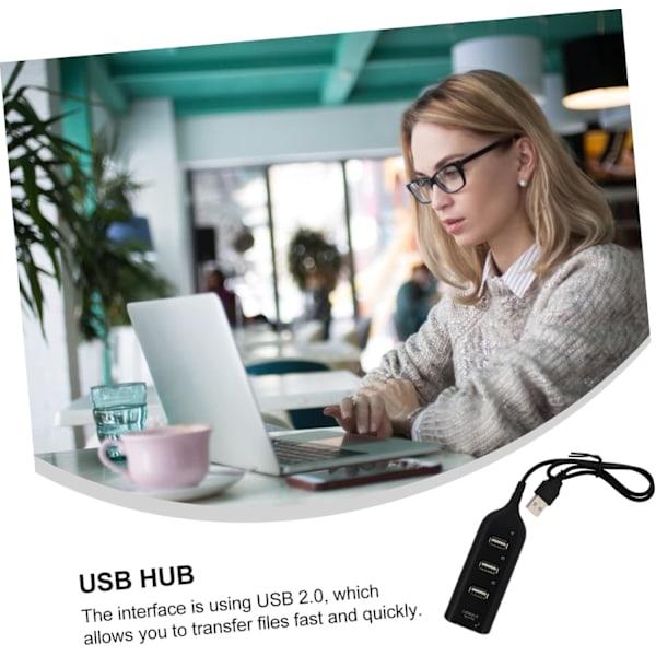 2 kpl USB 2.0 Hub Käytännöllinen USB-jakaja 4-porttinen laajennin kodin ja toimiston mukavuuteen