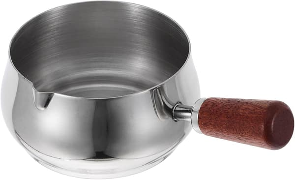 Saucegryde i rustfrit stål med træhåndtag 180 ml stor krydderikop
