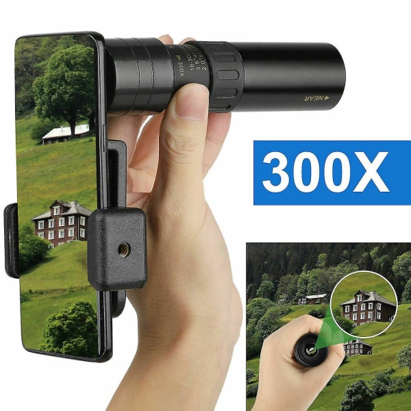 Mobiltelefonteleskop med optiskt glas, monokulär zoomlins