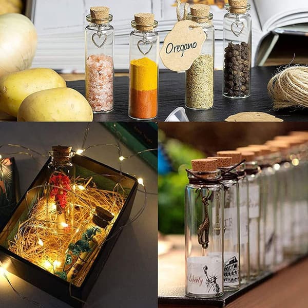 24 st DIY korkönskeflaskor Små önskeflaskor 18 ml glas med korkpropp