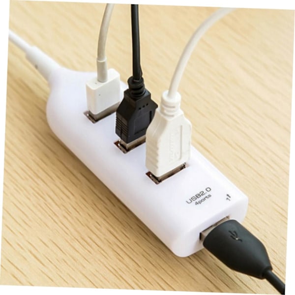 2 stk. -i-ett USB-hub 4 porter USB-splitter for bærbar PC 2.0 Datahub Overbelastningsbeskyttelse for Xp/vista/7/8/10