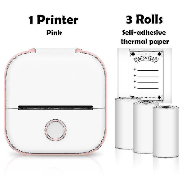 Phomemo T02 Mini Printer Bærbar Printer Termisk Udskrivning Sticker Trådløs Blækfri Lommeprinter Selvklæbende Etiketprinter -ys Pink B