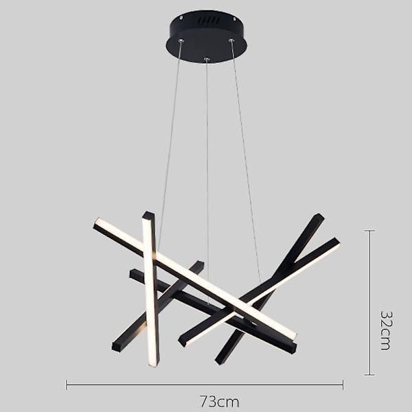 Led 32w Sputnik Lysekrone Dia56cm Aluminiumramme Sort