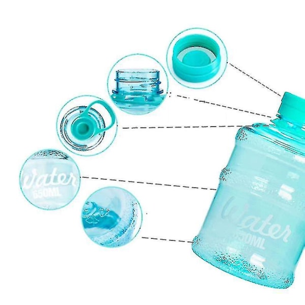 Mini Bucket Cup, Student Bucket Plastic Cup (transparent blå 650 ml)