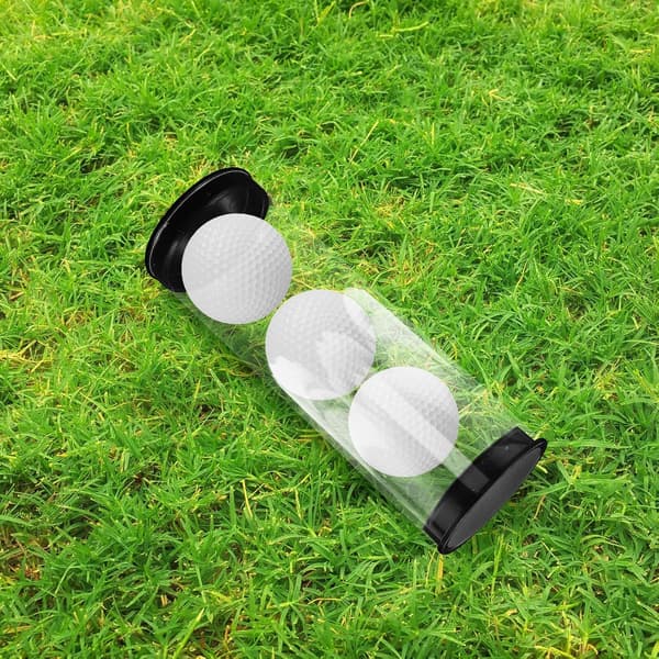 6 stk. bærbart golfboldopbevaringsrør i plast 4,5x13,5 cm – Golfboldholderbeholder