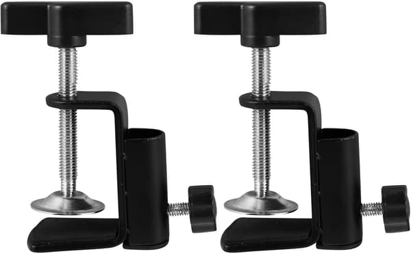 2 stk mikrofonbordmonteringsklemmer Legering Metallbase Sikker montering av mikrofonstativ