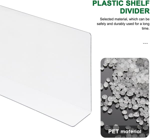 8 stk. plasthylleskillere Skaphylleskillere PVC-materiale Slitestyrke