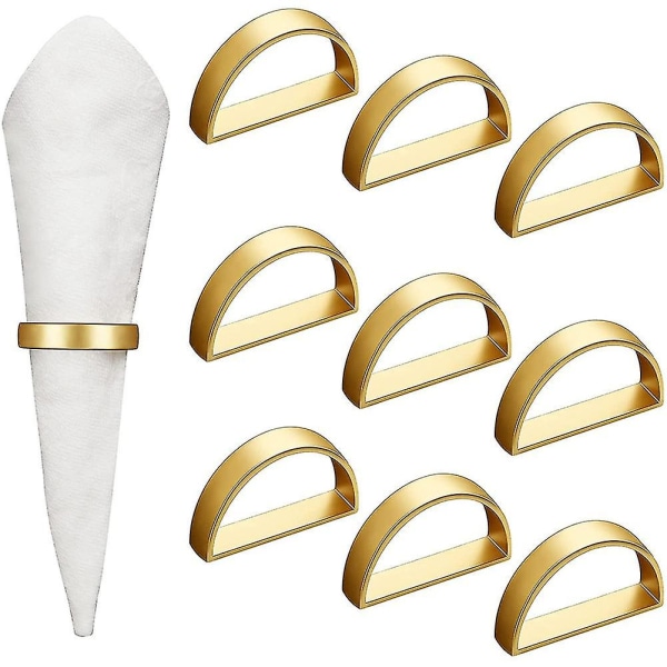 10 stykker Gull serviettringer metall serviettringholdere Modern design ringholder