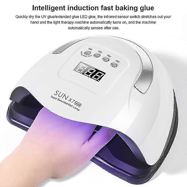 Negldørker 220W 4-trinns LED Negllys UV Gel Baking Light EU 110W