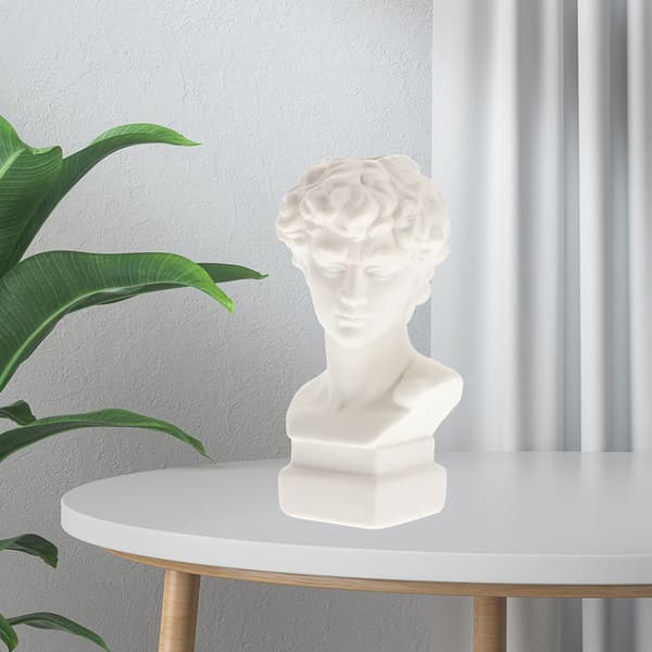 Vit Keramisk David Staty Vas med Lämplig Kapacitet, Modern Design och Lätt Blomvas
