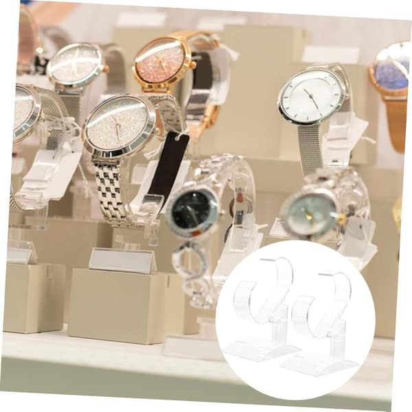 Ur Display Base Stand og Display Armbånd 2 Stk Akryl til Organisering af Ure Stilfuld