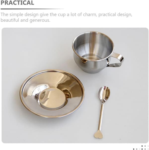 Kaffekop Tekop Rustfrit Stål 175ml Letvægts Modedesign Kreativt Enkelt Design
