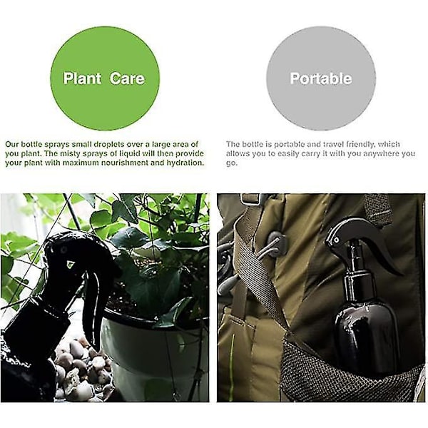 300ml Tomme Sprayflasker Mist Spray Sort Krøllet Hår Plante