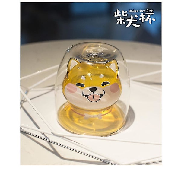 Uusi Shiba Inu -kuppi, lämmönkestävä kaksoislasikuppi