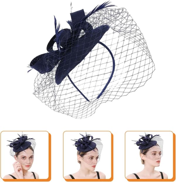 Dame Teaparty Hode Slør Fascinator Pannebånd Elegant Mesh Hatt
