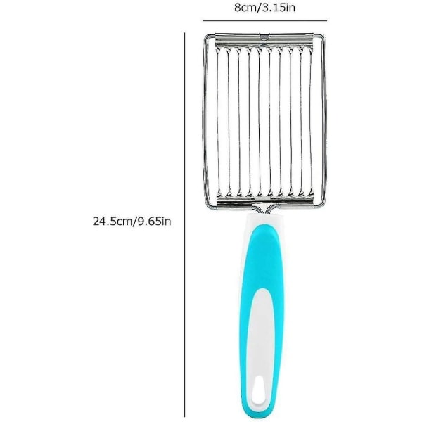 Tomatskärare, Rostfritt stål Lunch Köttskärare Skinka Frukt Tomat Ost Kök Mjuk matskärare (blå)