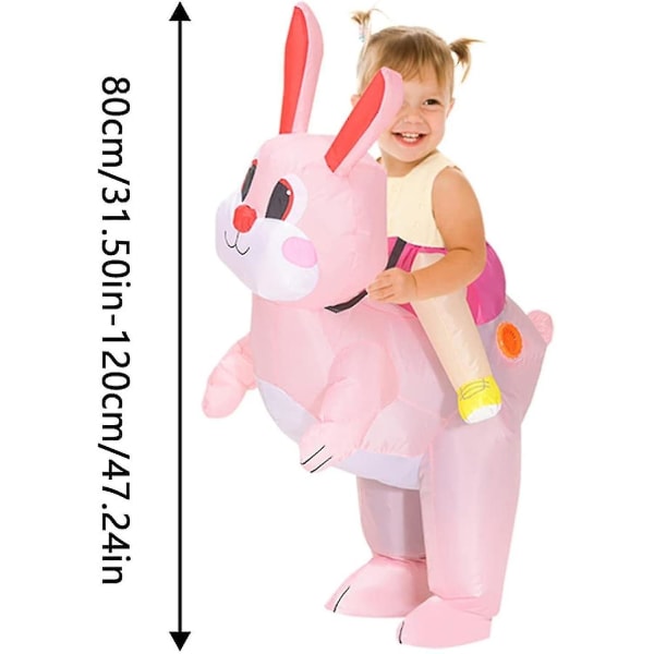Oppblåsbar kaninridning kostyme lengde dress Festlig oppblåsbar leke oppblåsbar A