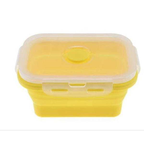 Silikon Madkasse Foldbar Madbeholder Bento Gul