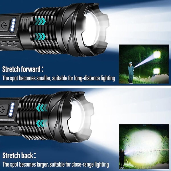 Shustar - Högpresterande Laddbar LED-ficklampa 30W 7 lägen