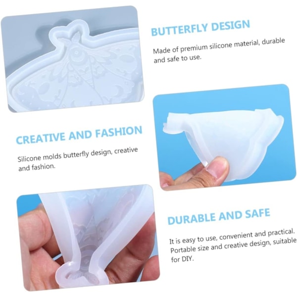 Fleksibel Silikone Sommerfugl Brikkeform 2 stk. Formede Brikkeforme til DIY Epoxy Projekter