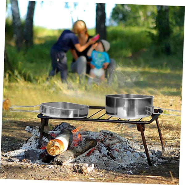 Udendørs rustfrit stål kogesæt til camping, vandreture og picnic, grillkombinationsgryde