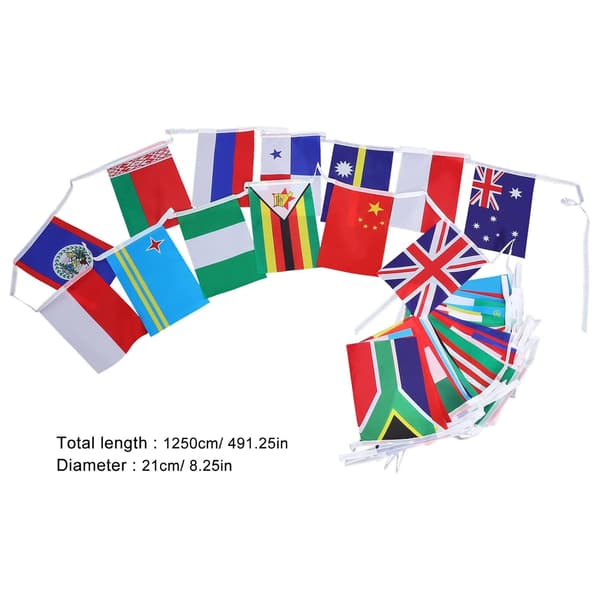 5m Internationella Länder Flaggor Sträng Banner National Flagga Vimpel