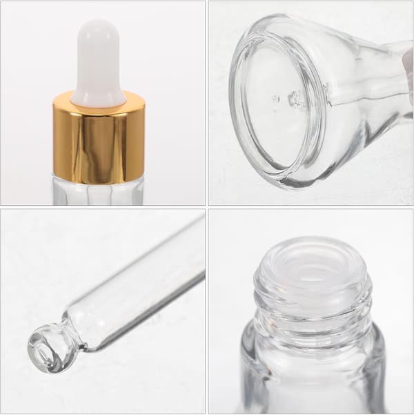 10 st 30 ml koniska glasdroppflaskor med guldkorkar, eteriska oljeflaskor med tjock botten
