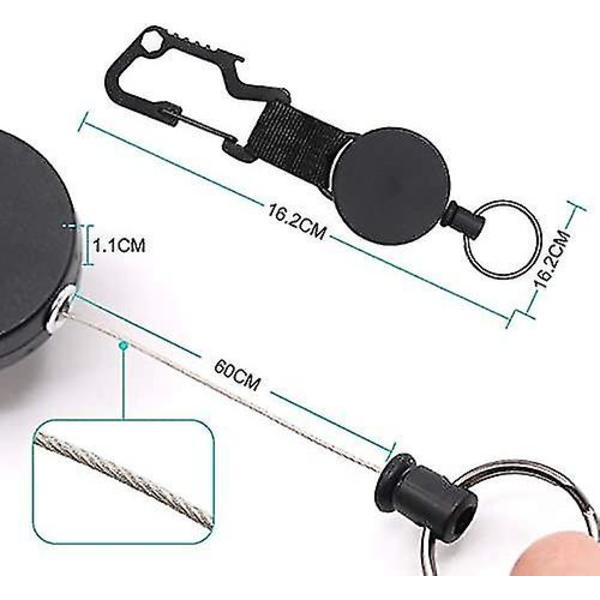 Tilbagetrækkelige nøgleringe, 3 pakning Heavy Duty Tilbagetrækkelige Badge Reels med Multifunktionelt Metal
