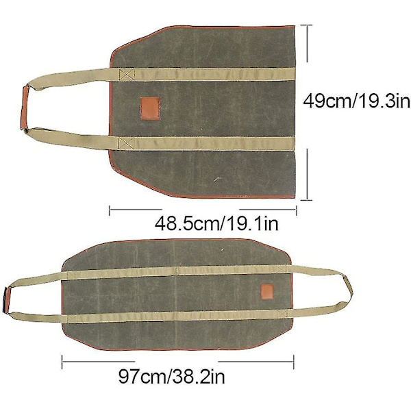 Vedkorg Stor Canvas Bärväska Eldstad Vedkorg Vedkorg Bärväska Vaxad Canvas Tote Hållare