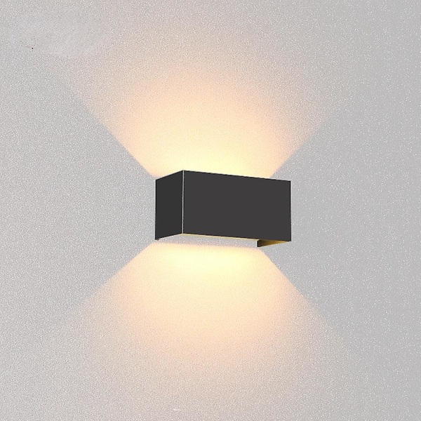 24w Varm hvit Led Vegglampe Utendørs Vegglampe Justerbar strålevinkel Innendørs/utendørs Vanntett vegglampe (svart)