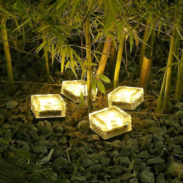 Solcelle Glasstenslys, Solcelle LED Iskubelyg, Krystalstenslampe