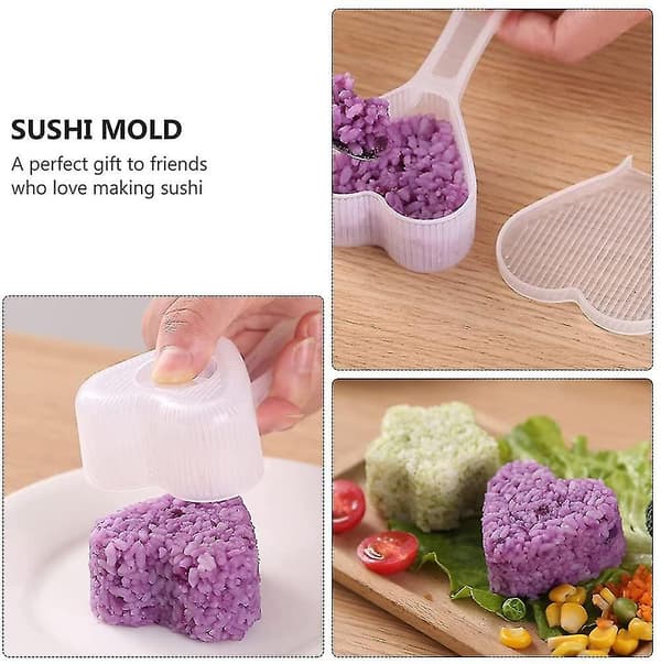 2 stk. Sushiforme Hjerte Blommeformet Onigiri Risboldform Babymad Maker Køkken