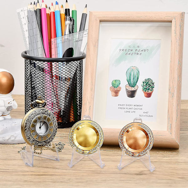10 stk Akryl Mini Mønt Display Holder Staffeli Holder, Plast Staffeli Plade, Klar