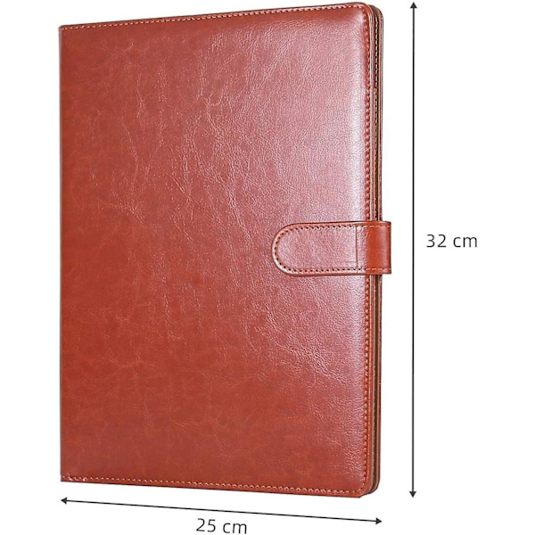 A4 Dokumentmappe, A4 Notatblokk Dokumentmappe Klippbrett, A4 Organizer Sorter (brun)