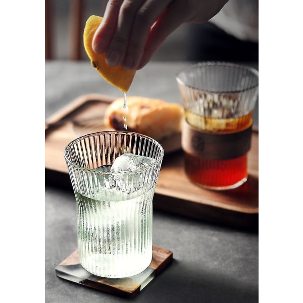 4stk Ripple Whiskyglass Vann Juice Glasskoppsett