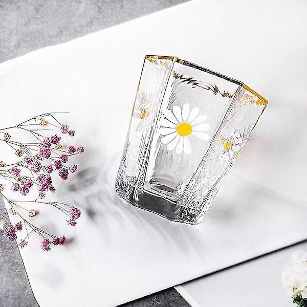 2 stk. 250ml Japansk Retro Glaskop Små Tusindfryd Kaffe