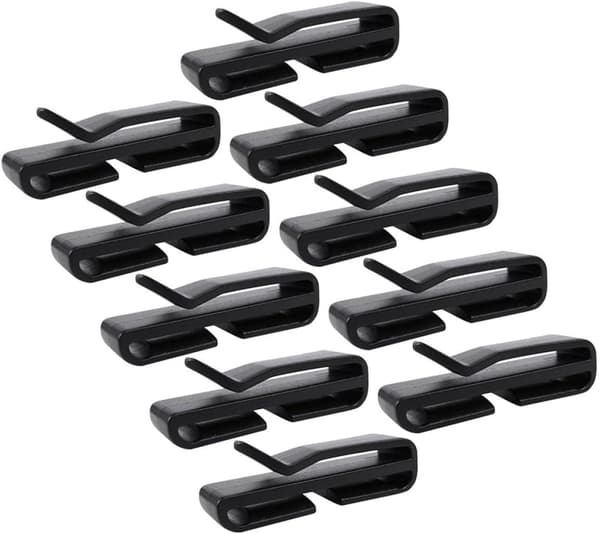 10 stk. utendørs webbing-endeklips 48 mm store plastbelteklips hurtigspenne