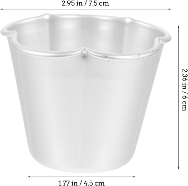 4 stk. sølv aluminiumslegering buddingforme til hjemmebagning, nemme at afforme