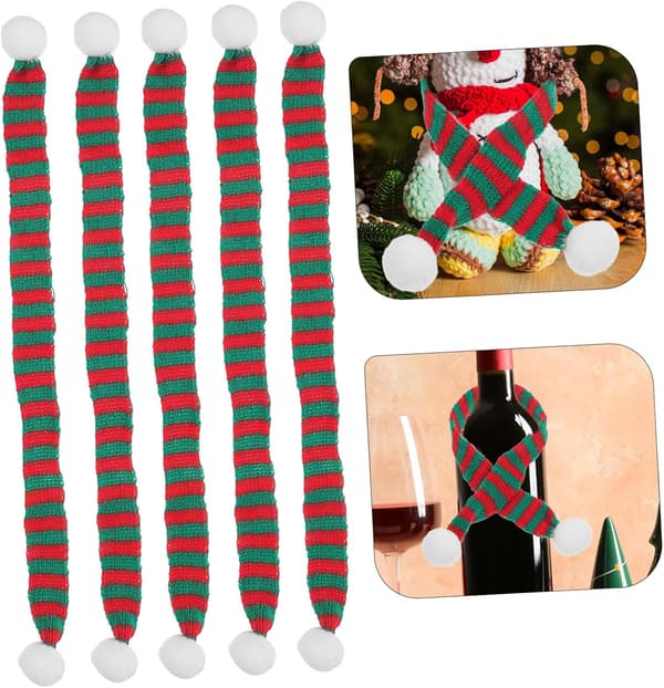 15 stk. juleminiskjerf DIY strikket dukketilbehør