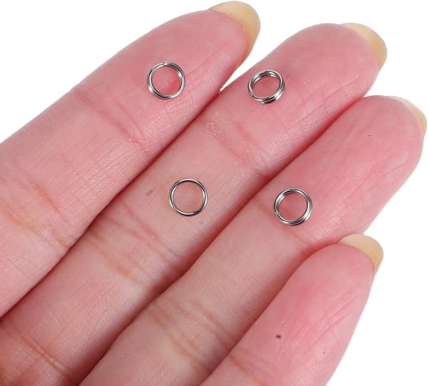 500 stk. doble ringer i rustfritt stål 0,6 * 5 mm kraftige runde splittringer