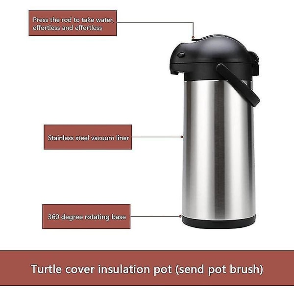 5L Termisk Kaffe Karaffel Isoleret Kolbe 12 Timer Retention