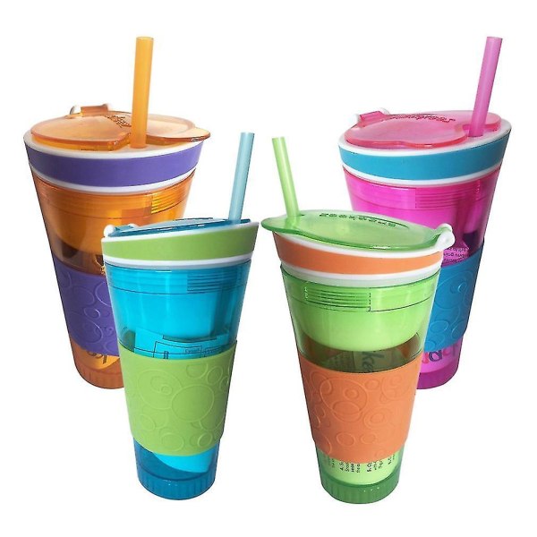 2-in-1 Milkshake- ja Hedelmämehu Sekoituspullo Oljella
