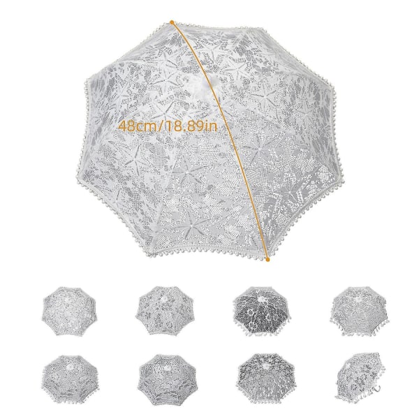Håndværk hvid blonder dekorativ paraply fotografering Prop 93eb | Fyndiq