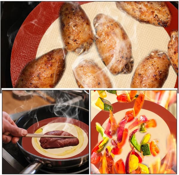 3 stk silikon bakematte non-stick bakeark runde 8 tommer matkvalitets silikon
